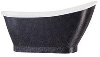 Vonia, laisvai pastatoma Besco Gloria Glam Graphite, 150 cm x 66 cm x 78 cm, ovalas, chromo sp./grafito sp.