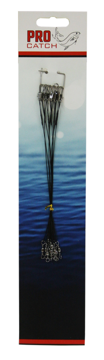 Makšķerēšanas pavadiņa PRO Catch Leashes, 15 cm, melna krās., 10 gab.