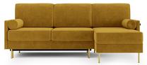 Kampinė sofa - lova Homede Lanaz, geltona sp., 212 x 142 cm x 87 cm