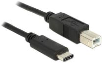 Vads Delock USB Type-C 2.0 / USB 2.0 Type-B USB 2.0 C male, USB 2.0 B male, 1 m, melna krās.