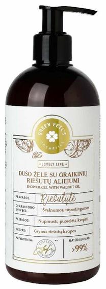 Ķermeņa mazgāšanās želeja Green Feel's Lovely Line With Walnut Oil, 400 ml
