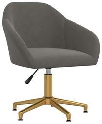 Darba krēsls VLX Swivel Velvet 3089728, 56 x 63 x 76 - 88 cm, tumši pelēka krās.