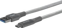 Kabelis Estuff USB - USB-C, USB/USB-C, 100 cm, pilka sp.