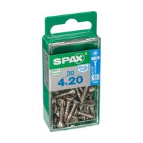 Koka skrūve, universāls Spax T20, 4 x 20 mm, balta krās., 30 gab.