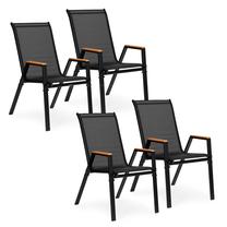 Õuetoolide komplekt MultiGarden, must v./pruun v., 72 cm x 55 cm x 92 cm, 4 tk.