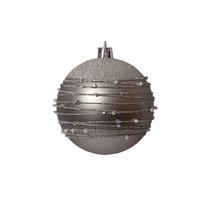 Ziemassvētku eglīšu rotaļlietu komplekts Christmas Touch SYQD-0121254, šampanieša krās., 8 cm, plastmasa, 3 gab.
