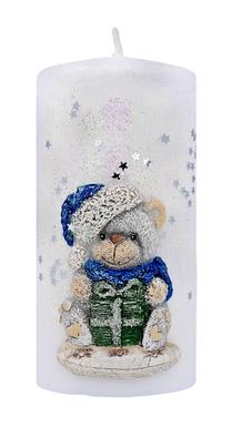 Свеча Artman Christmas Teddy, белый цв.