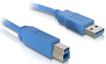 Laidas Delock USB Type A Male, USB 3.0 B male, 1 m, mėlyna sp.