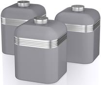 Lielapjoma produktu konteiners Swan Retro Canisters SWKA1020GRN, 1 l, pelēka krās.