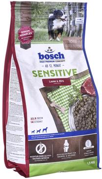 Sausas šunų maistas Bosch PetFood Sensitive, ėriena/ryžiai, 1 kg