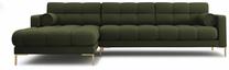 Kampinė sofa Cosmopolitan Design Bali, aukso sp./žalia sp., kairinė, 185 x 293 cm x 75 cm