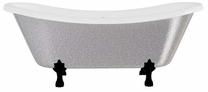 Vonia, laisvai pastatoma Besco Amelia Glam, 190 cm x 77 cm x 69 cm, ovalas, sidabro sp./juoda sp.