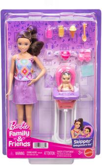 Lelle ar aksesuāriem Mattel Barbie Family & Friends Skipper Babysitters JJB44, 29 cm, violeta krās.