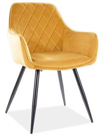 Valgomojo kėdė Modern Linea Velvet, geltona, 59 cm x 43 cm x 82 cm