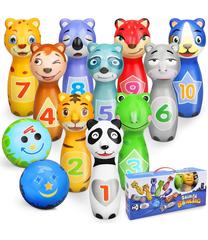 Кегли Children's Bowling, 39 см x 12.2 см, синий цв./белый цв./черный цв.