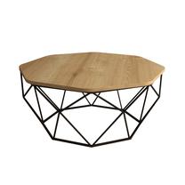 Kavos staliukas Kalune Design Diamond, juoda sp./ruda sp./šviesiai ruda sp., 90 cm x 90 cm x 38 cm