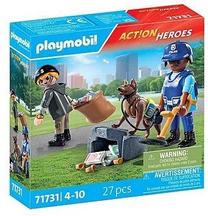 Konstruktorius Playmobil Action Heroes Police Search With Dog 71731, 27 vnt., įvairių spalvų