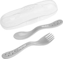 Galda piederumu komplekts bērniem Akuku A0073, 6+ mēn., plastmasa, pelēka krās.