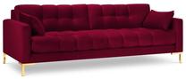 Sofa Micadoni Home Mamaia Velvet, raudona sp., 177 x 92 cm x 75 cm