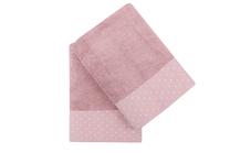 Vannas dvieļu komplekts Foutastic Pythyrcyk Bath Towel Set 321SHS1434, balta krās./rozā krās., 140 cm x 70 cm, 2 gab.