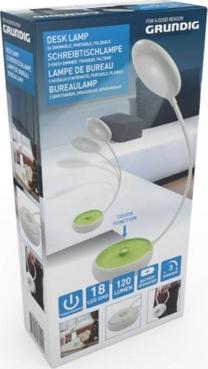 Darba galda gaismeklis Grundig 8711252032290GREEN, LED, balta krās./balta krās.