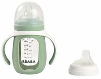 Bērnu pudele dzeršanai Beaba, 210 ml, 4 mēn., balta krās./zaļa krās.