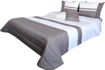 Lovatiesė NM45-G, balta sp./grafito sp., 260 cm x 240 cm