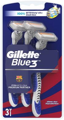 Skustuvas Gillette Blue3 FC Barcelona Blue3, 3 vnt