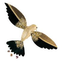 Eglītes rotājums Hummingbird, zelta krās./tumši zaļa krās., plastmasa