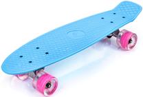 Skrituļdēlis Meteor Skateboard with LED Wheels, zila krās./rozā krās.