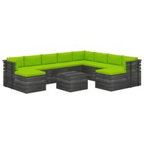 Āra mēbeļu komplekts VLX 11 Piece, zaļa krās., 9-10 sēdvietas