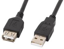 Vads Lanberg USB-A - USB-A CA-USBE-12CC USB 2.0 A male, USB 2.0 A female, 3 m, melna krās.