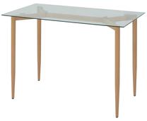 Stalas VLX 242303, skaidri sp./šviesiai ruda sp., 118 cm x 68 cm x 75 cm