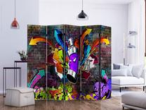Širma Artgeist Graffiti: Colourful Attack II Paraventtc1942, įvairių spalvų, 225 cm x 172 cm