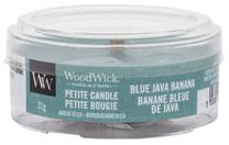 Žvakė, aromatinė WoodWick Petite Candle Blue Java Banan, 6 - 8 h, 31 g, mėlyna sp.