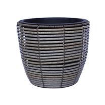 Puķu pods Home4you Wicker 38055, plastmasa, 33 cm x 33 cm, Ø 33 cm, pelēka krās.