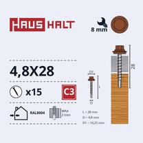 Pašvītņojošā skrūve Haushalt, 4.8 mm x 28 mm, 15 gab.