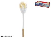 Trauku mazgāšanas birste Gerimport Bamboo, 45 cm, balta krās./brūngans krās., plastmasa/bambuss