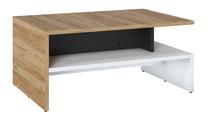 Kavos staliukas Home4you Salinas, antracito sp./ąžuolo sp./balta sp., 100 cm x 66 cm x 46 cm