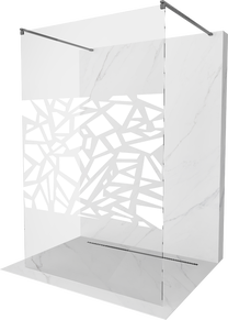 Dušo sienelė Mexen Kioto Walk-in, 130 cm x 200 cm, brushed gun gray sp./grūdintas