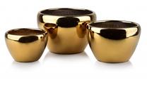 Gėlių vazonas Mondex Neva Gold Set HTYE2510, keramika, Ø 26 cm, aukso sp.