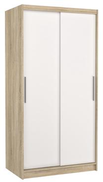 Шкаф ADRK Asten 100, белый цв./коричневатый цв., 58 см x 100 см x 200 см