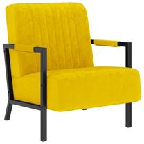 Krėslas VLX Velvet 325765, geltona sp., 84 cm x 66 cm x 84 cm