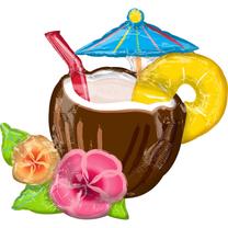 Folijas balons figūriņa Anagram Supershape Coconut Pina Colada, daudzkrāsaina