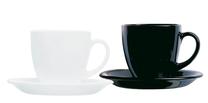 Kafijas / tējas servīze Luminarc Carine White & Black, 0.220 l, rūdītais stikls, balta krās./melna krās., 12 gab.