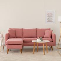 Kampinė sofa Hanah Home Sofia Köşe 867UNQ1428, rožinė sp., kairinė, 145 x 215 cm x 91 cm