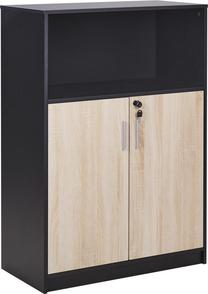 Biuro spintelė Beliani Zehna, juoda sp./rusva sp., 117 cm x 80 cm x 40 cm