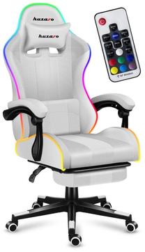 Игровой стул Huzaro Force 4.7 RGB, 70 x 50 x 113 - 123 см, белый цв.