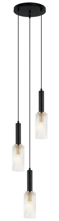Valgusti rippuv Italux Perola PND-43309-3, E14, 3 x 40 W, läbipaistev v. / kuldne v.