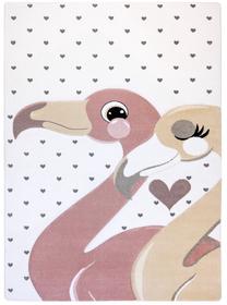 Paklājs iekštelpu Hakano Tinies Flamingos, krēmkrāsa/rozā krās., 270 cm x 180 cm